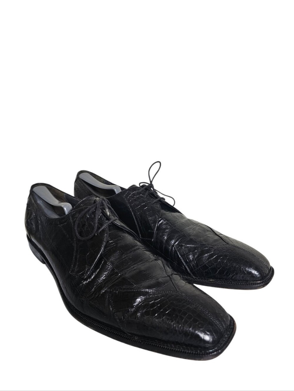 Belvedere Exotic Black Crocodile Dress Shoes Handmade Mens Sz 13 RARE SHOES